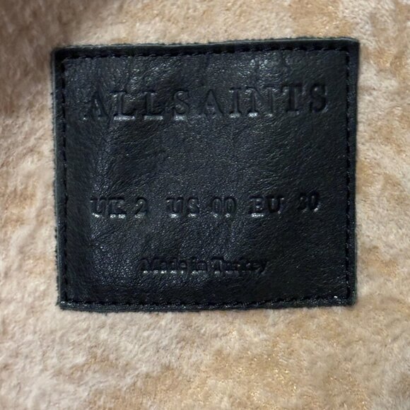 ALL SAINTS Suede/Shearling Moto Jacket - Picture 5 of 7